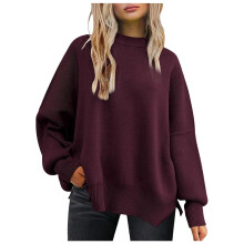 Women's Oversized Batwing Sweater Crewneck Knit Pullover