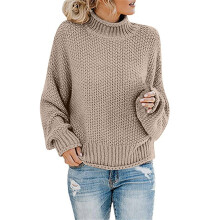 Black Turtleneck Sweater for Women Long Sleeve Solid Color