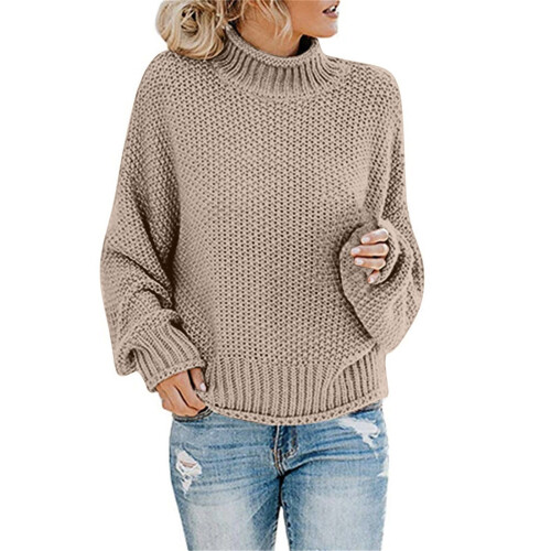 Black Turtleneck Sweater for Women Long Sleeve Solid Color