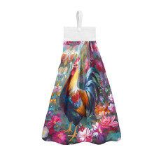 Rooster Flower Dish Towels Set of 3 Absorbent Fast-Drying