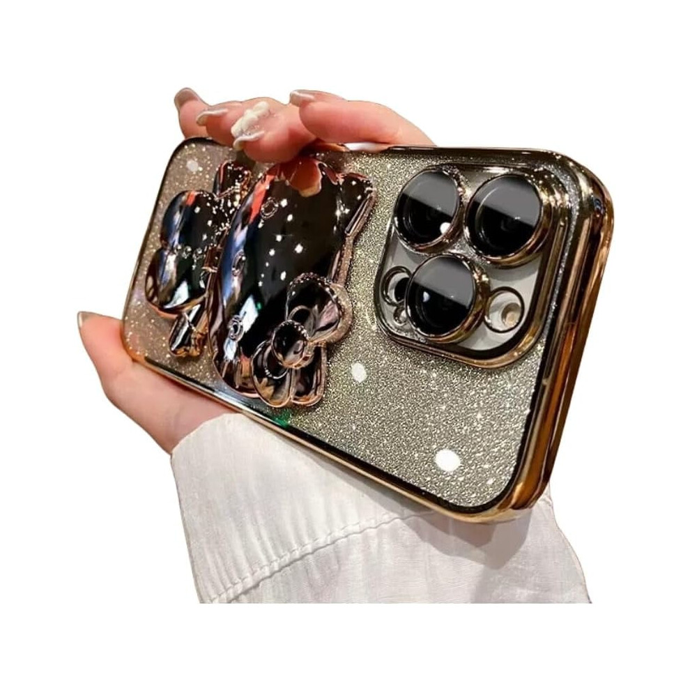 Glitter Cat Stand Phone Case For Iphone 15Â7 Gold 9362892767746