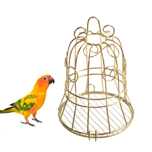 Vogelfutterhaus für draußen, goldfarbener Metall-Talgkäfig, klein 1