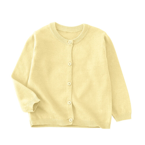 Kids' Solid Knit Cardigan Yellow 7-8 Years