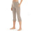Women's High Waist Stretch Capri Pants Solid Color Straight 4