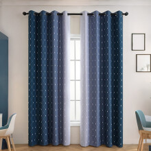 Blackout Curtains Blue 63x52 in Grommet Thermal Insulated 2
