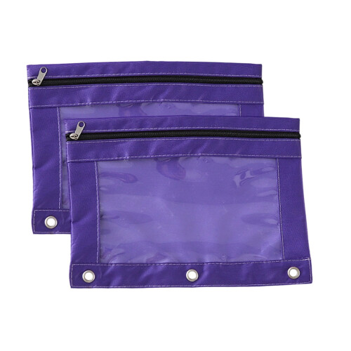 Oxford Cloth Pencil Case 3-Hole Zipper 2-Pack 1