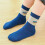 Pojkfotsockor med sött tryck, 5 par, blå 6