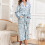 Women's Flannel Warm Robe Blue XL 4