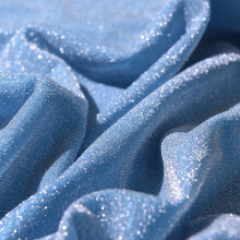 Glitter Fabric Starry Shiny Polyester 1.5x1m Light Blue