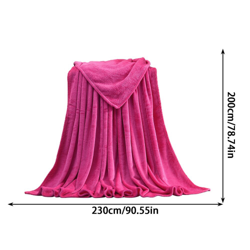 Fleece Throw Blanket Hot Pink 78.7 x 90.5 Inches 1