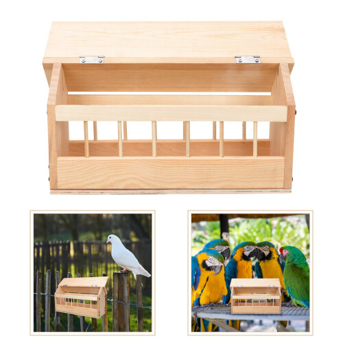 Pamingono Wooden Pigeon Feeder Rectangular Multi-Slot 1 Pack