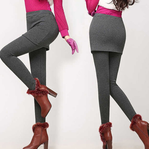 Athletic Skirt with Leggings Gray M 1