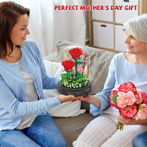 Conjunto de Bonsai com Buquê de Rosas Vermelhas para Meninas 2