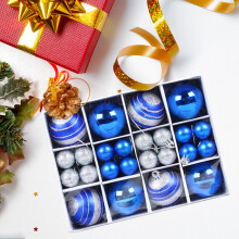 Christmas Ball Ornaments Set Blue 40 Pieces