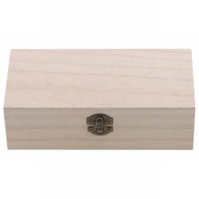 Retro Wooden Jewelry Box with Hinged Lid 1pc