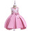 Mädchenkleid mit einfarbigem, perlenbesticktem Schleifenkragen (1-teilig) 2