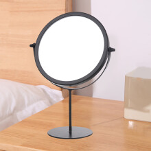 Miroir de maquillage de bureau réglable en hauteur et pivotant en métal