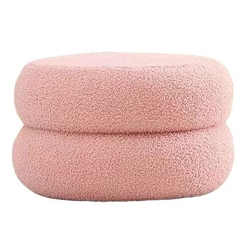 Vanity Stool Lambswool Fabric Padded Seat Ottoman