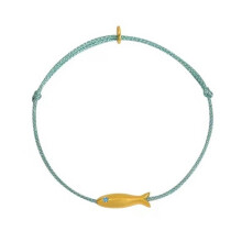 Gold Fish Charm Bracelet Braided Friendship Jewelry