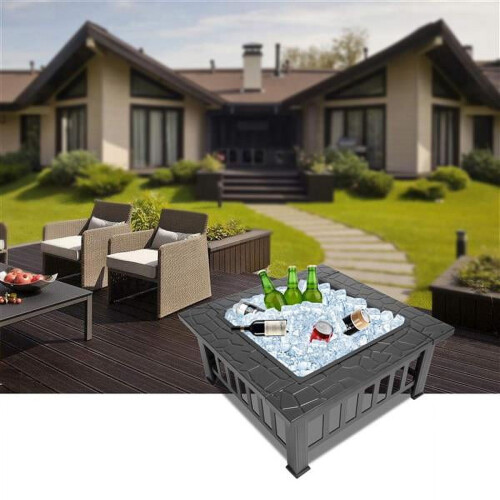 Wood-burning fire pit table 32 inch square 2