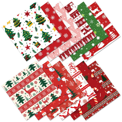 Christmas Pattern Paper Set 12 Designs 6x6 Inches 1