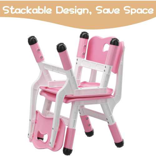 Kids Chairs Pink Adjustable 2-Pack for Ages 2-6 2