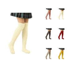 Women's Knitted Lace-Edge Over-Knee Socks – Thick Soft