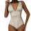 Women's Beige Tummy Control Monokini One-Piece Bathing Suit 1