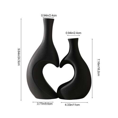 Set di vasi in plastica a forma di cuore per la casa, matrimoni e ufficio. 2