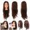 Cabeça de manequim de cabelo humano para trançar, 60 cm (24 polegadas), com presilha. 7