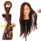Cabeça de manequim de cabelo humano para trançar, 60 cm (24 polegadas), com presilha. 4