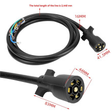 Kit di Cablaggio per Rimorchio da 8 Piedi con Cavo per Rimorchio A 7 Vie e Scatola di Giunzione A 7 Gang con Interruttore di Disconnessione e Supporto