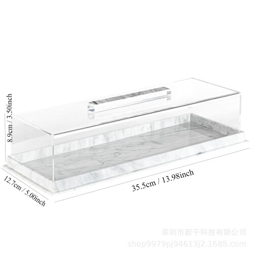 Rectangular Acrylic Cake Tray with Clear Lid White