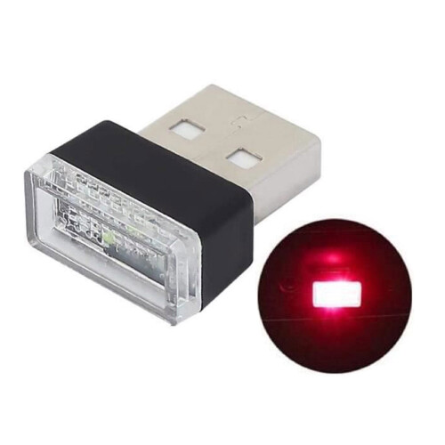 Automobile USB Ambient LED Lamp Red Strip 1pc