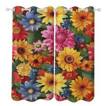 Floral Watercolor Curtain Set 2 Panels