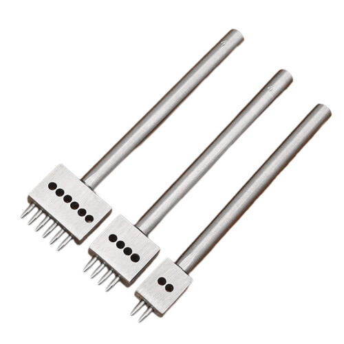 Leather Prong Punching Tool Set 3 pcs 2/4/6-hole