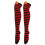 Gestreifte Damen-Overknee-Socken, 1 Paar 2