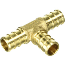 Brass PEX 1/2 Inch Tee Fitting 10 Pack