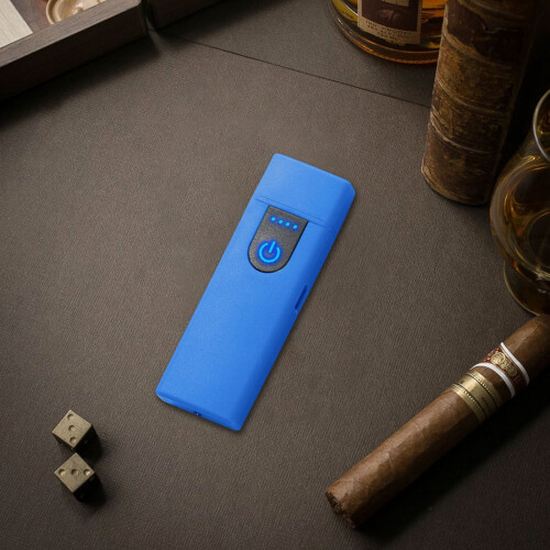 Isqueiro USB recarregável azul com sensor de toque e à prova de vento (1 unidade) 2