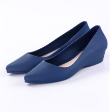 Women's Ballet Flats Solid Blue Slip-On Comfort Shoes