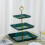 Crown Top Tiered Serving Tray Green 3-Piece Plastic 5