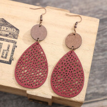 Geometric Drop Earrings Lightweight Red for Women