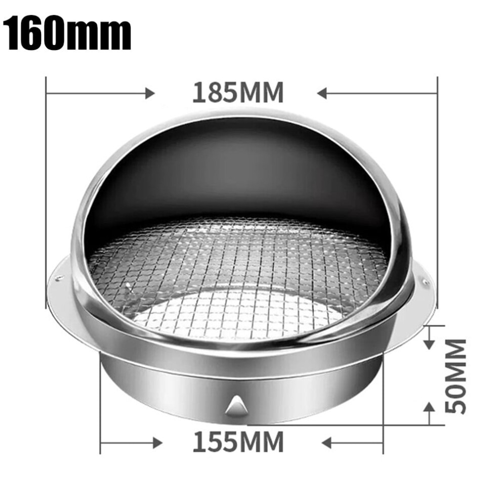 Stainless Steel Round Vent Grille Brushed External Wall 9023022279415
