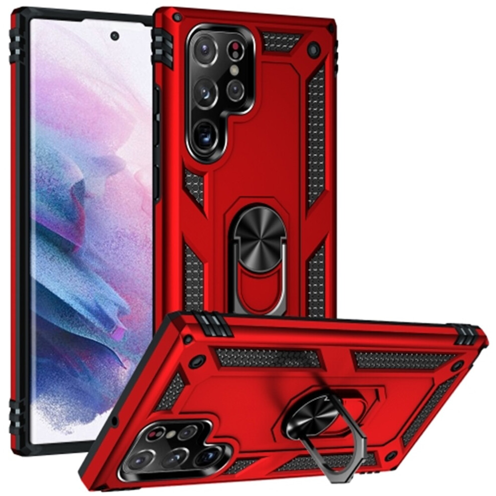 Samsung Galaxy S23 Ultra Case Magnetic Kickstand Red 9336866139570