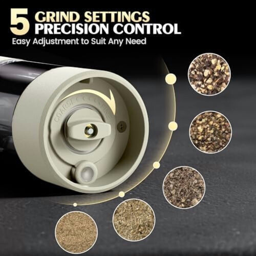 Electric Salt and Pepper Grinder Set Adjustable Coarseness 1