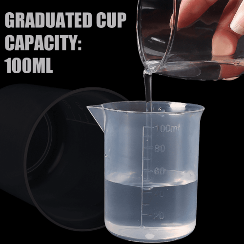 Mätkopp i plast, graderad, 100 ml, 1/2/3 st 2