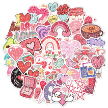 Valentine's Day Stickers Waterproof Vinyl 100 pcs