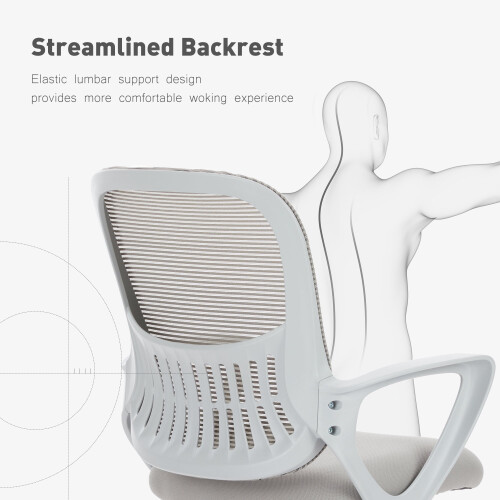 Office Chair with Lumbar Support Grey 250 lb 2