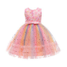 Floral Sleeveless Tulle Princess Dress for Toddler Girls