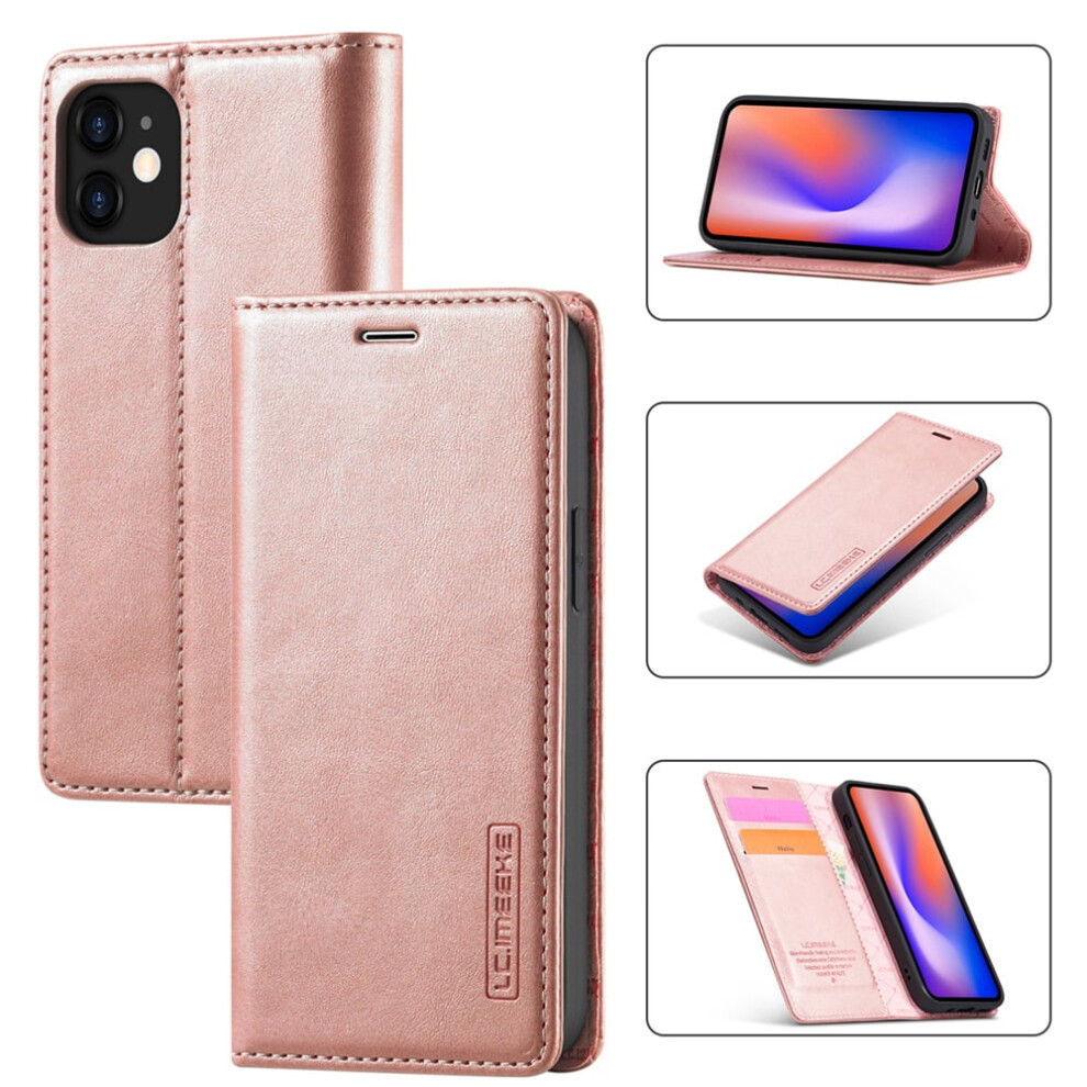 Imeeke Leather Flip Wallet Case For Iphone 12 Mini Rose Gold 9336866138788